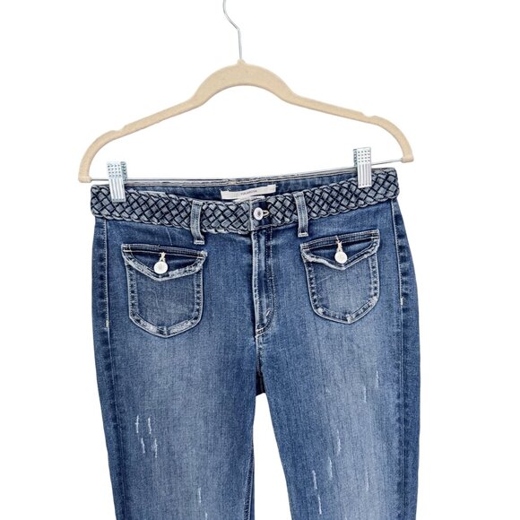 Revolve tularosa braided belt penelope flare jeans size 27 long bell bottom - Picture 4 of 8